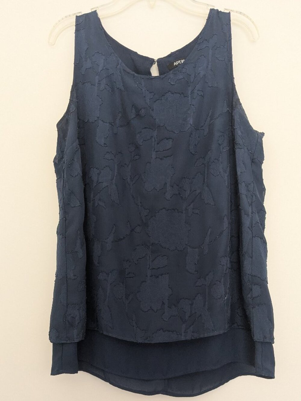 EUC Navy Floral Lined Apt 9 Sleeveless Blouse WS